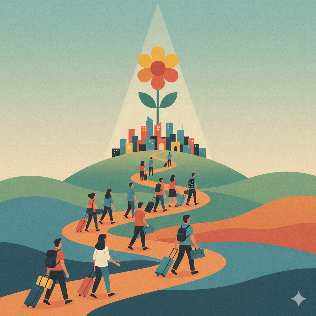 کوچی در حال عبور از یک مسیر نمادین به سمت بلوغ حرفه‌ای در کوچینگ